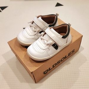 Old Soles Drop-In Leather Toddler Sneaker in Snow/Navy - EU 21 / US 5